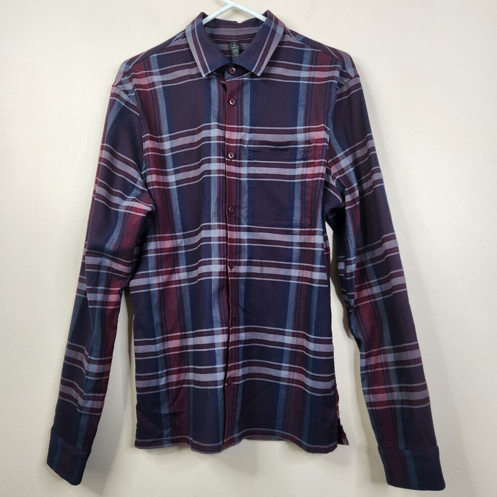 Lululemon Mens Long Sleeve Peak Flannel Button Down Shirt Medium